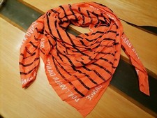 Tuch, Schal, Damen, Lachsfarben, Schwarz gestreift