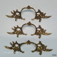 Antik Schubladengriffe Barock Messing 18.Jht 3 St.