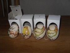 4x Ostern Volkskunst  alte echte Handbemalte Ostereier  Eier mit OVP