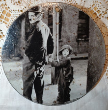 Altes Metallschild Charlie Chaplin Schild Rund 14 cm