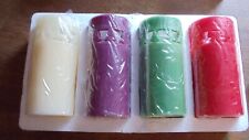 QVC Kerzen Wachskerzen Stumpen Kerze Set 4 Stk. mit Motiv Neu 