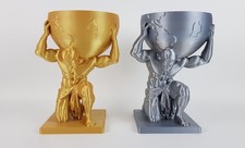 Atlas Luxus 3D-Druck Figur aus PLA – Wahlweise in Gold oder Silber – 240 mm 