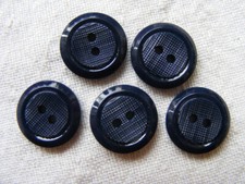 ca 1,5 cm 5 Stück Knopf Sammlung Set alt Knöpfe Hemd Bluse blau dunkelblau