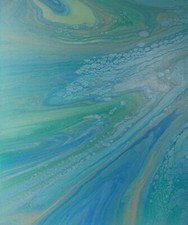 Acryl Pouring auf Leinwand