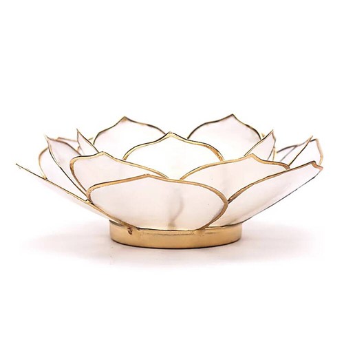 Lotus teelichthalter natur mit - teelichthalter,