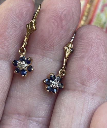 Vintage ohrringe saphir - ohrringe, blume