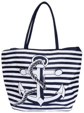 Strandtasche Tragetasche Einkaufstasche Shopper Bag XXL Beutel Maritim Anker