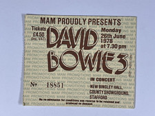 David Bowie Ticket Bingley Hall MAM Präsentiert Stafford Original 26th Juni 1978