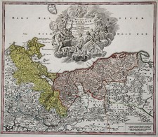 Pommern Original Kupferstich Landkarte Homann 1730