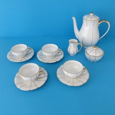 Mokkaservice 4 Pers. Weisswasser Porzellan  Made GDR  Vintage