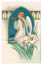 Präge Weihnachtskarte, Engel