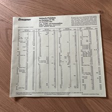 Graupner Verkaufspreisliste zu Katalog 37FS mit Neuheiten 1984