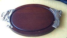 BMF Rustikales Servierbrett Holzbrett Metall Schwein Wurst Fleisch Platte Retro