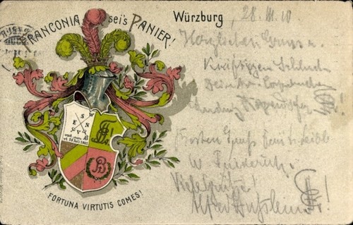 Studentika würzburg corps - ak,