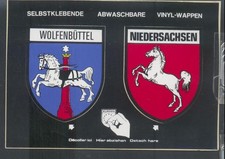Wolfenbüttel + Niedersachsen Aufkleber auf Ansichtskarte