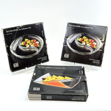 Servierschalen Set 3-tlg. | Glas aus Venetien | Vintage Design | rund & eckig