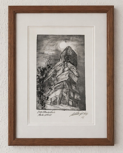 Original radierung burg - original,
