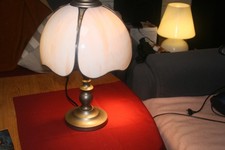 Tischlampe Zinn Glas "Tiffany