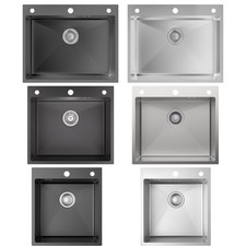 Edelstahl Einbauspüle Küchenspüle Spülbecken mit Sifon Abtropffläche Küchen