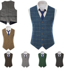 Herren Anzug Tweed Weste