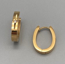Edelstahl ohrringe oval klapp - edelstahl,