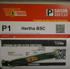 VIP Print Ticket Schlosserei Band & Parking 2021/22 Union Berlin - Hertha BSC