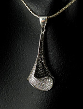 Anhänger Silber 925 Zirkonia Spinell schwarz - modern & wunderbar funkelnd