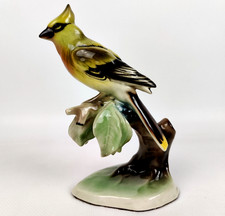 Porzellanfigur Vogel auf Ast sitzend Keramos Wien 30er 40er Jahre 19cm