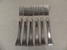 WMF 2500 Bauhaus 6 Vorspeise Gabeln 18,3 cm  90er Silberauflage