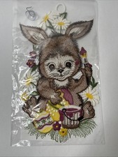 Fensterbild Plauener Spitze Stickerei Hase Ostern ca. 25cm (H039)