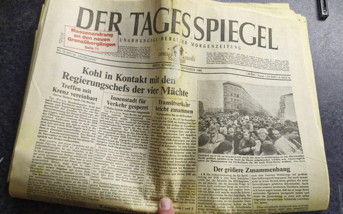 Zeitung maueröffnung vom - maueröffnung,