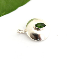 Chromdiopsid  Anhänger gefasst 925 Silber Edelstein Grün Edel Schmuck Geschenk