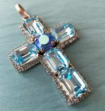 KettenAnhänger Strass Kreuz Statement MittelalterGothicLARPRollenspiel Steampunk