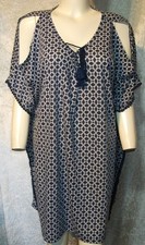 TCM BLAU WEISS STRETCH TUNIKA SHIRT Gr.  48 50 52