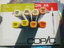8 Copic Maker Stifte gelb orange Töne Y00 Y06 Y13 Y21 Y38 YR02 YR04 E51 zeichnen