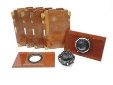 Konvolut 13x18 Holzkamera Konvolut Objektive Kassetten Tessar 210 + 180
