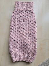 Hundepullover Selbstgestrickt Rosa Rückenlänge 30cm Warm