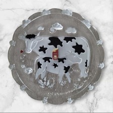 Walther Glas – Dekorativer Glasteller mit Kuhmotiv – 29 cm – sehr guter Zustand.
