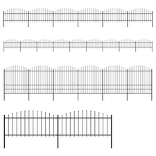 Gartenzaun mit Speerspitzen Stahl Zaunelemente Metallzaun Stahlzaun Zaunlatten 