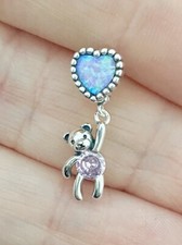 Teddybär Herz hängen Charm 925 Sterlingsilber hängender Teddy Anhänger