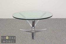 Runder Glascouchtisch mit Chrom im Roger Sprunger Stil Moderner Coffee Table