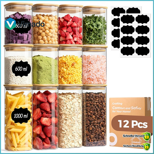 Vorratsgläser 600ml 12er - 1l-600ml,