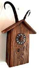 Moderne Holz-Kuckucksuhr mit Hörnern & Römischen Ziffern Deko Wanduhr rustikal