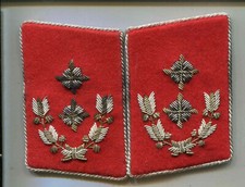 Feuerwehr Kragenspiegel halber Lorbeerkranz 2 Sterne hgest 1 Paar (Fa527)