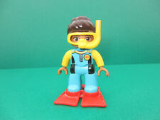 Lego Duplo Figur junge Frau Taucherin dunkle Haut Taucherbrille Flossen(150322M)