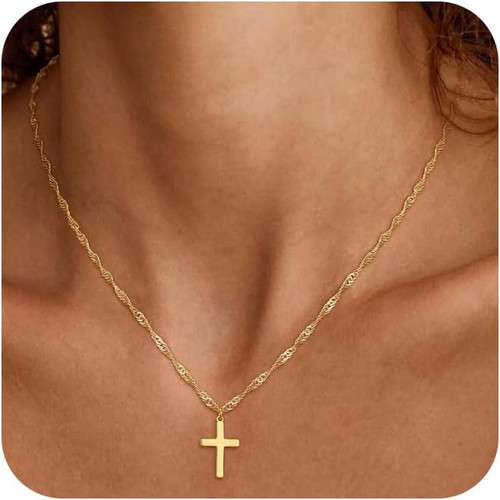 Kreuz kette damen karat - kreuz,