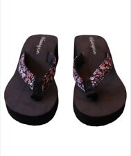 Sommer Damen KeilabsatzSandalen Plateau StrandZehentrenner Flip Flops 39 Schwarz