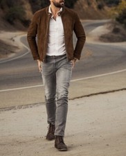 Lederjacke Herren Braun Reines