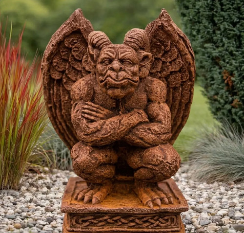Gargoyle gartenfigur rost - gartenfigur,