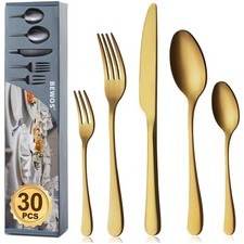 Besteckset 30 teilig, Gold